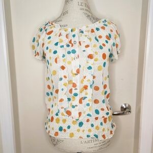 60s Sparkly Polkadot Ruffle Top